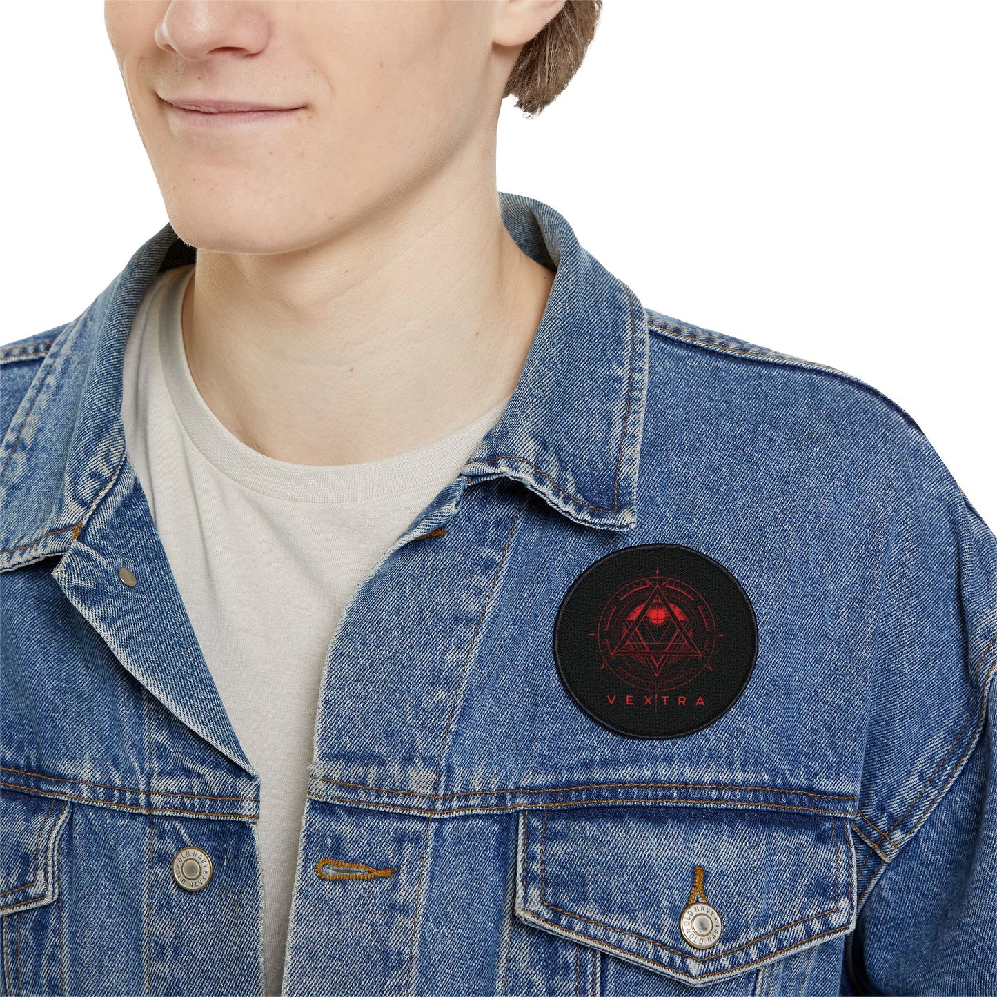 Vextra Iron-On Patch - Edgy Graphic Emblem for Jackets and Bags
